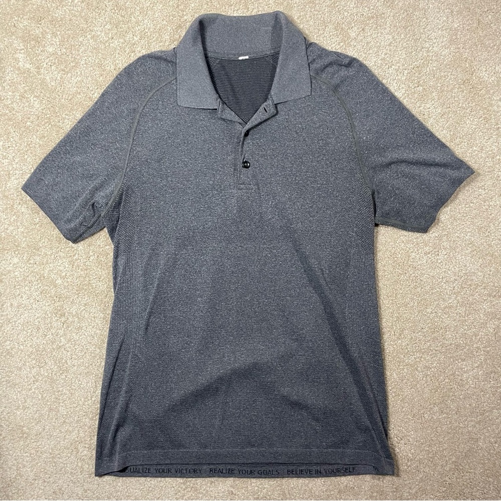 Lululemon Metal Vent Tech Short Sleeve Polo Shirt Medium (Grey)